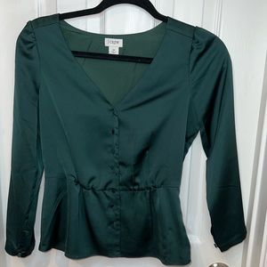 Forest green, silky top.